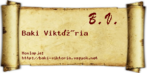 Baki Viktória névjegykártya