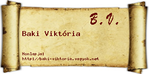 Baki Viktória névjegykártya